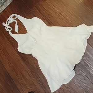 ALTAR'D STATE S white halter mini dress. Lined and flirty skirt.
